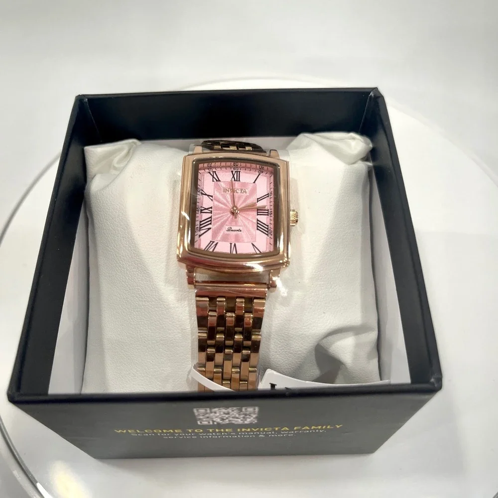 Invicta Celestial Ziya Womens Watch 69159 Rose Gold Pink Dial 25mm Rectangle New